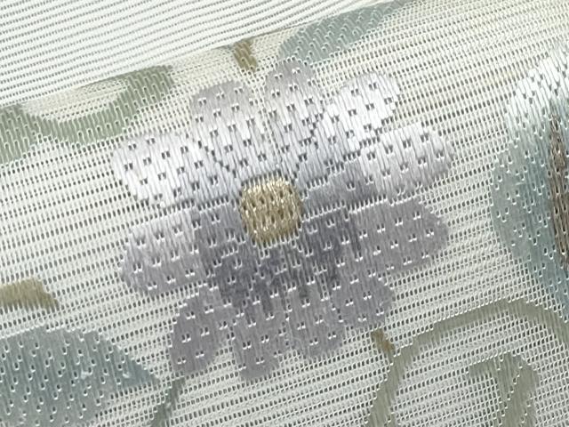 平和屋着物*夏物 太鼓柄袋帯 絽綴れ 絽刺し 区限刺繍 花唐草文 金銀糸 正絹 逸品 CABI8783tx