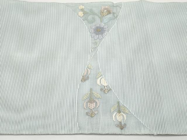 平和屋着物*夏物 太鼓柄袋帯 絽綴れ 絽刺し 区限刺繍 花唐草文 金銀糸 正絹 逸品 CABI8783tx