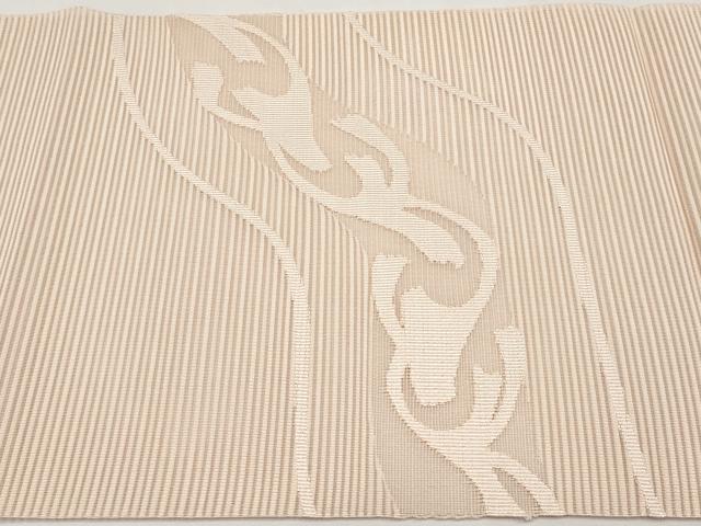 平和屋着物*夏物 八寸名古屋帯 絽綴れ 枝葉文 洗柿色 正絹 逸品 未使用 CABI8790tx