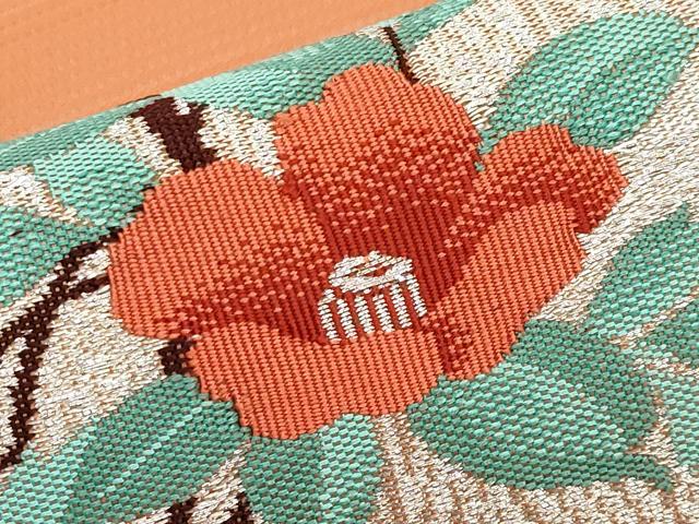 平和屋着物*夏物 九寸名古屋帯 枝花文 正絹 逸品 CABI8792tx