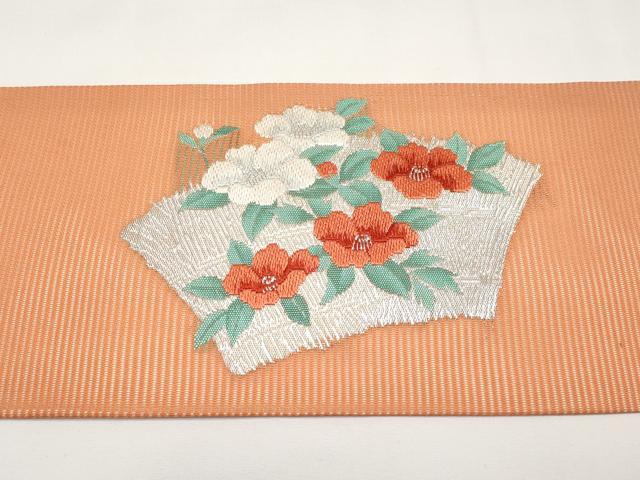 平和屋着物*夏物 九寸名古屋帯 枝花文 正絹 逸品 CABI8792tx