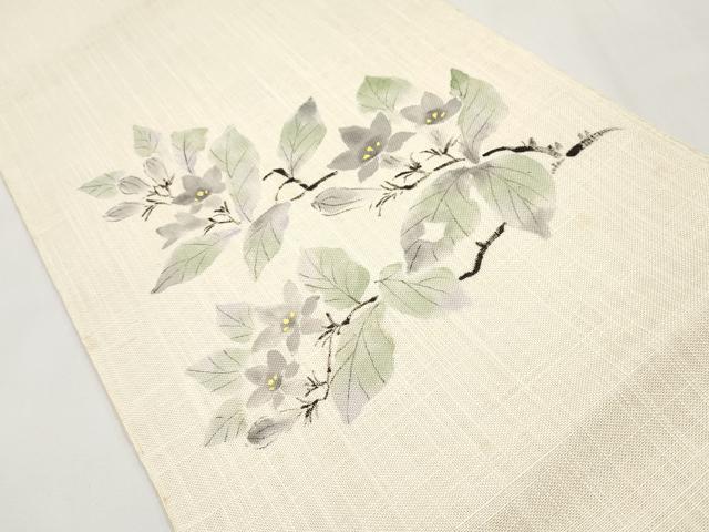 平和屋着物*夏物 八寸名古屋帯 手描き 枝花文 CABI8797tx