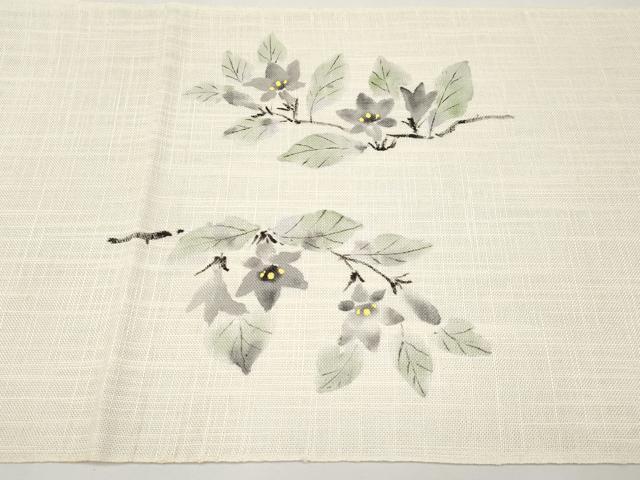 平和屋着物*夏物 八寸名古屋帯 手描き 枝花文 CABI8797tx