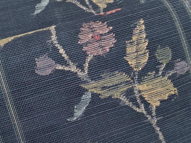 平和屋着物*夏物 1854年創業 帯屋捨松 八寸名古屋帯 枝花文 正絹 逸品 CABI8800tx