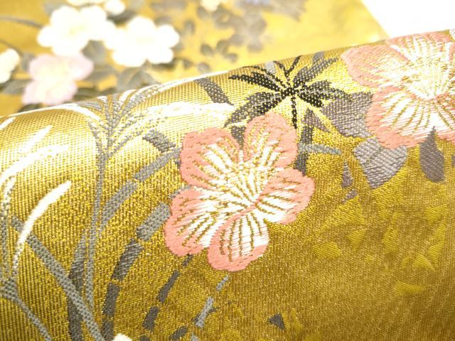 平和屋着物●六通柄袋帯 唐織 麗花苑 金糸 正絹 逸品 CABI8801hy