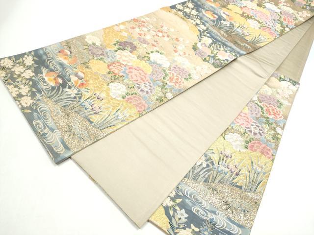 平和屋着物●六通柄袋帯 唐織 花鳥慶彩錦 金銀糸 正絹 逸品 CABI8808hy