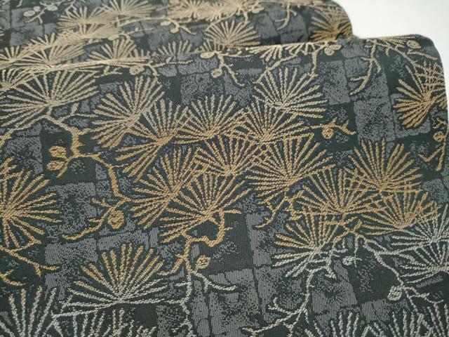 平和屋着物●全通柄袋帯 松 金銀糸 正絹 逸品 CABI8813hy
