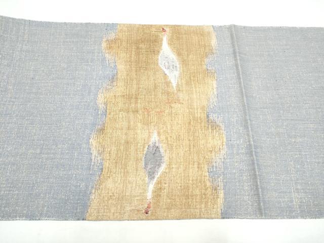 平和屋着物●太鼓柄袋帯 作家物 すくい織 鶴 金糸 正絹 逸品 CABI8815hy