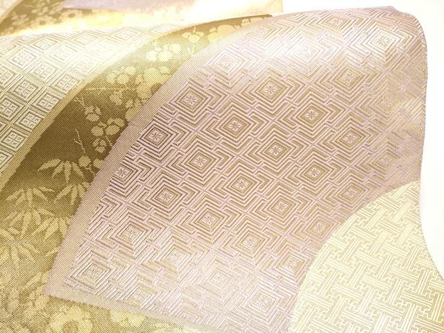 平和屋着物●佐賀錦 本場筑前博多織 全通柄袋帯 地紙枝梅笹文 宮本信一作 証紙付き 正絹 逸品 CABI8818hy