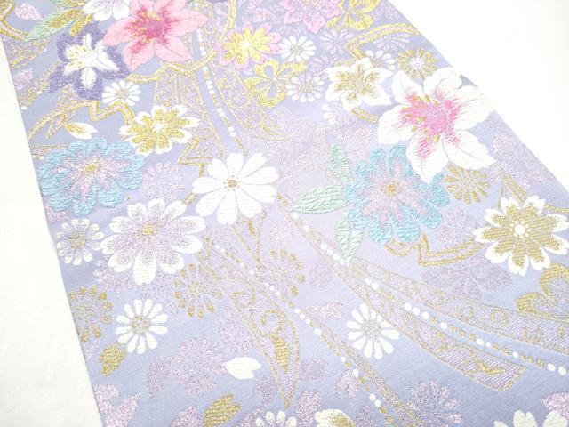 平和屋着物●六通柄袋帯 舞花文 金糸 正絹 逸品 CABI8822hy
