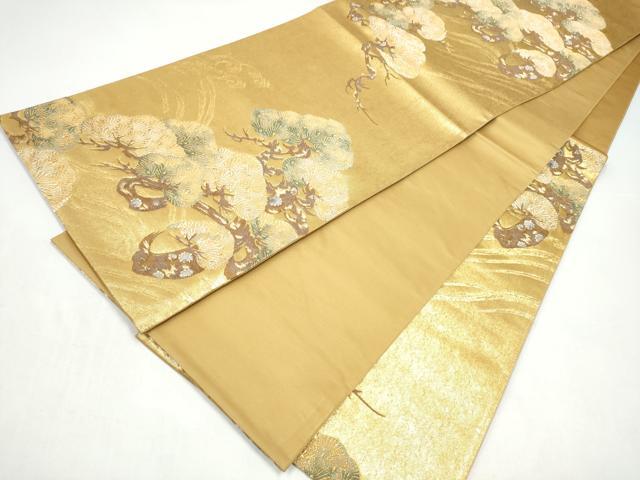 平和屋着物●六通柄袋帯 瑞松寿文 金銀糸 正絹 逸品 CABI8840hy