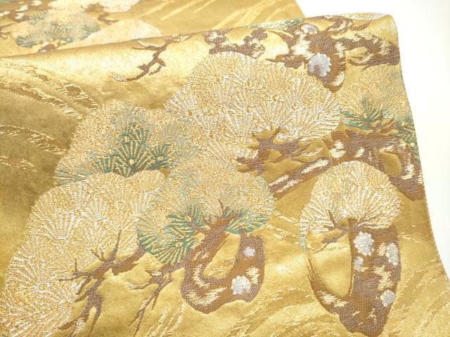 平和屋着物●六通柄袋帯 瑞松寿文 金銀糸 正絹 逸品 CABI8840hy