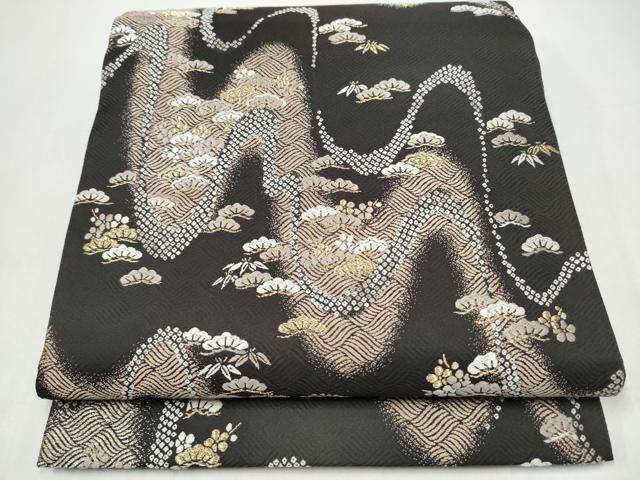 平和屋着物●西陣の名門 加納幸謹製 六通柄袋帯 唐織 松竹梅 金糸 正絹 逸品 CABI8855hy