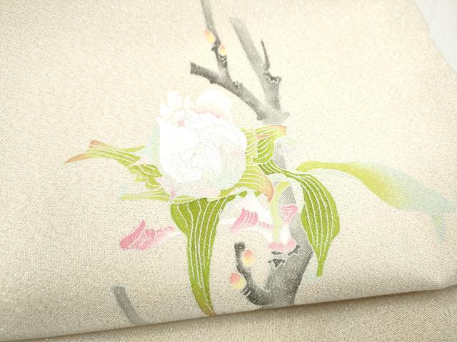 平和屋着物●本加賀友禅作家 矢田博 太鼓柄袋帯 綴れ 枝花文 金糸 正絹 逸品 CABI8856hy