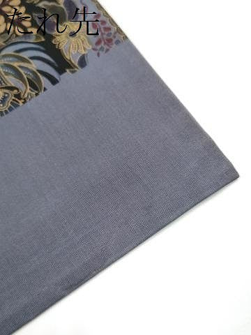 平和屋着物●塩瀬 九寸開き名古屋帯 更紗花鳥文 金彩 正絹 逸品 CABI8858hy