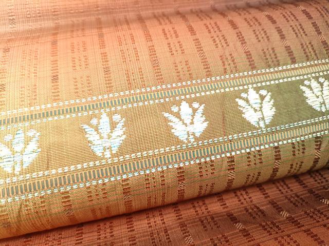 平和屋着物●六通柄袋帯 横段花文 正絹 逸品 CABI8868hy