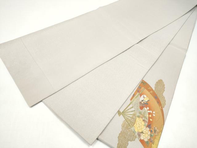 平和屋着物●太鼓柄袋帯 螺鈿 綴れ 扇面御所車鴛鴦花文 金彩 正絹 逸品 CABI8871hy