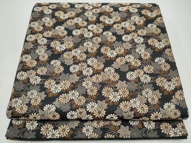 平和屋着物●人形作家 稲邉智津子 両面 六通柄袋帯 唐織 菊 正絹 逸品 CABI8881hy