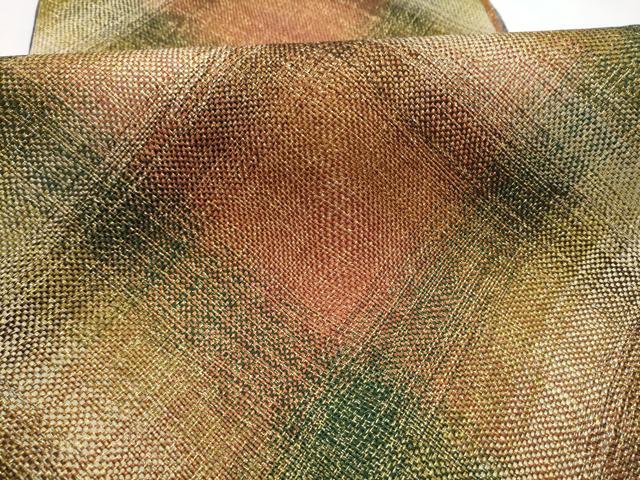 平和屋着物●両面 全通柄袋帯 本手組 風繭結 組暈繝 金糸 組工房 前田謹製 証紙付き 正絹 逸品 CABI8887hy