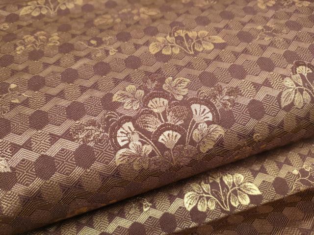 平和屋着物●両面 六通柄袋帯 唐織 切嵌 草花文 金糸 正絹 逸品 CABI8893hy