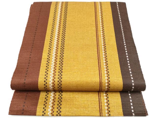 平和屋着物●本場黄八丈 紬 八寸名古屋帯 間道 正絹 逸品 CABI8897hy