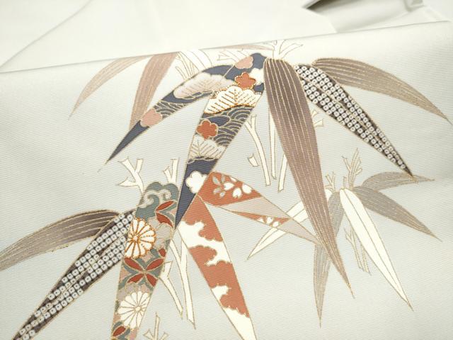 平和屋着物●塩瀬 九寸名古屋帯 駒刺繍 草花文 金彩 正絹 逸品 CABI8903hy