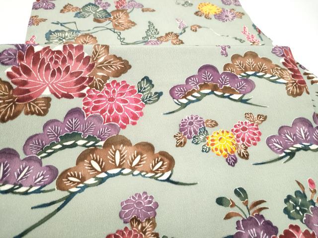 平和屋着物●九寸名古屋帯 琉球紅型 七彩蝋纈草木染 正絹 逸品 CABI8905hy