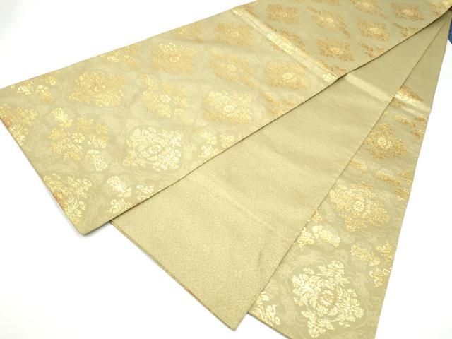 平和屋着物●六通柄袋帯 古代裂 金糸 正絹 逸品 CABI8922hy