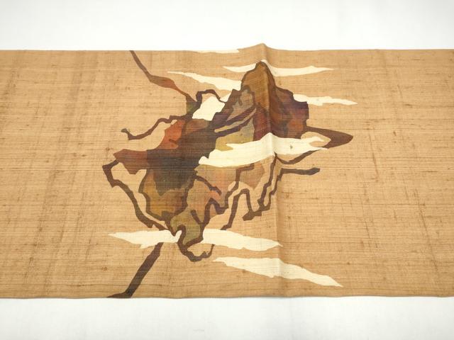 平和屋着物●太鼓柄袋帯 生紬 遠山文 正絹 逸品 CABI8923hy