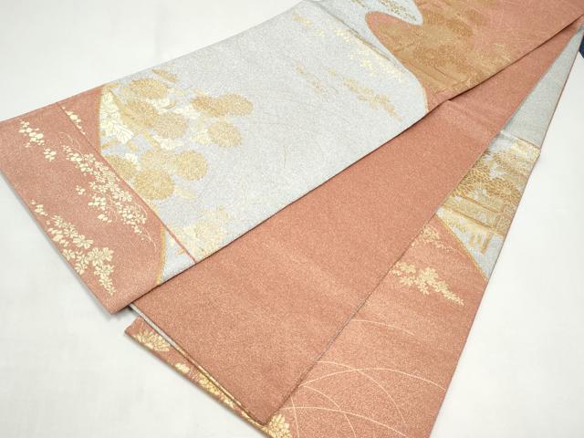 平和屋着物●六通柄袋帯 蒔絵小菊文 金銀糸 正絹 逸品 CABI8930hy