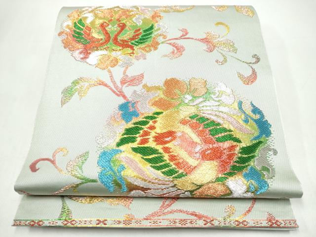 平和屋着物●六通柄 本袋帯 唐花向い鳳凰 金銀糸 正絹 逸品 CABI8933hy