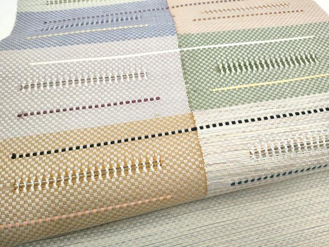 平和屋着物●八寸名古屋帯 幾何学文様 正絹 逸品 CABI8942hy
