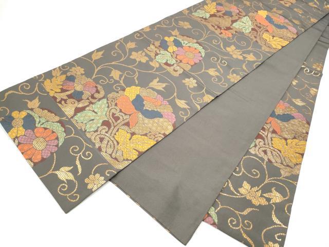 平和屋着物●桝屋高尾 六通柄 本袋帯 花兎 金糸 正絹 逸品 CABI8969hy