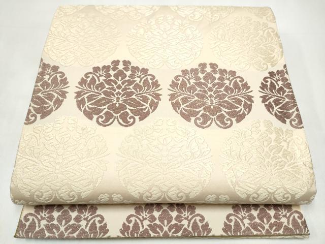 平和屋着物●両面 六通柄袋帯 唐織 草花丸文 正絹 逸品 CABI8970hy
