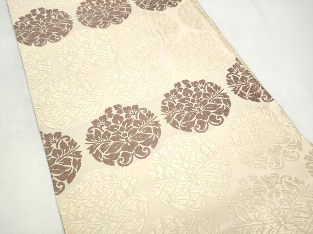 平和屋着物●両面 六通柄袋帯 唐織 草花丸文 正絹 逸品 CABI8970hy