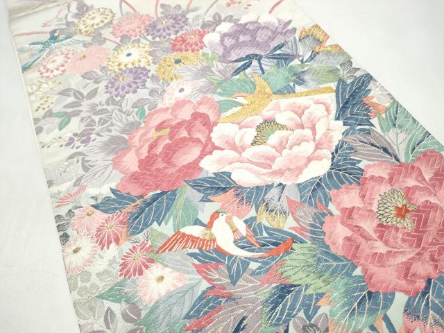 平和屋本店▼「美しいキモノ」お馴染みのメーカー となみ織物 六通柄袋帯 唐織 花鳥文 純金箔 正絹 逸品 CABI8973hy