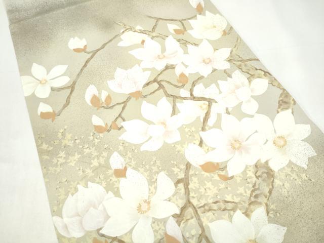 平和屋着物●太鼓柄袋帯 作家物 枝花文 金彩 正絹 逸品 CABI8983hy