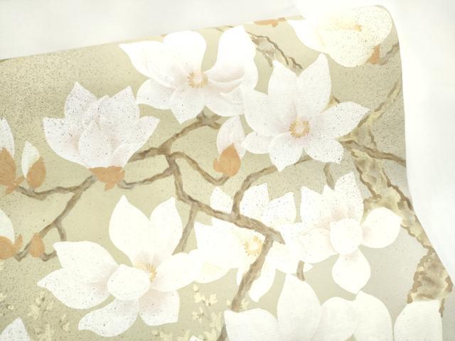 平和屋着物●太鼓柄袋帯 作家物 枝花文 金彩 正絹 逸品 CABI8983hy