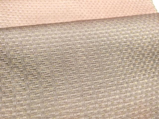 平和屋着物●ひなや工房 くむ・あむ・おる 伊豆蔵明彦 全通柄袋帯 霞文 金糸 正絹 逸品 CABI8986hy