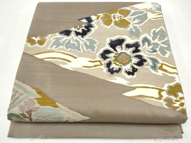 平和屋着物●太鼓柄袋帯 すくい織 舞花文 正絹 逸品 CABI8989hy