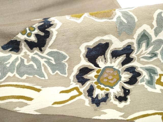 平和屋着物●太鼓柄袋帯 すくい織 舞花文 正絹 逸品 CABI8989hy
