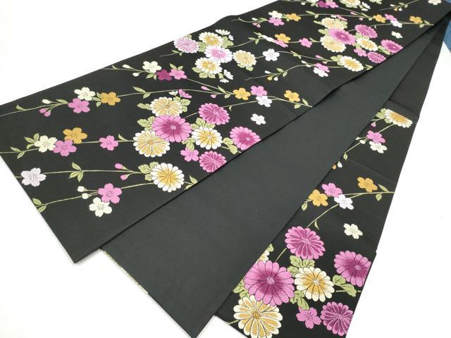 平和屋着物●六通柄袋帯 唐織 夢色小袖 黒地 正絹 逸品 CABI8996hy