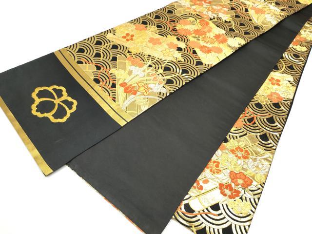 平和屋着物●希少 だらり帯 芸姑 舞妓 唐織 黒地 金糸 正絹 逸品 CABI9004hy