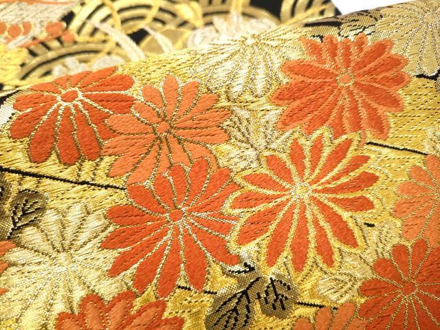 平和屋着物●希少 だらり帯 芸姑 舞妓 唐織 黒地 金糸 正絹 逸品 CABI9004hy