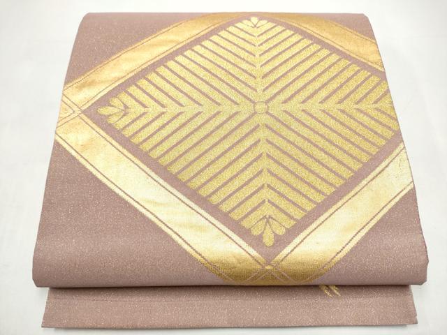 平和屋着物●太鼓柄袋帯 綴れ 松葉文 金糸 正絹 逸品 CABI9008hy