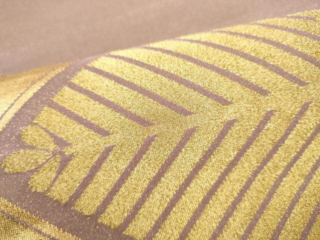 平和屋着物●太鼓柄袋帯 綴れ 松葉文 金糸 正絹 逸品 CABI9008hy