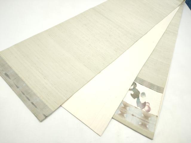 平和屋着物●太鼓柄袋帯 紬地 紙布 横段花文 正絹 逸品 CABI9017hy