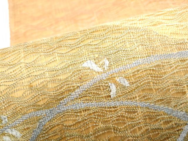 平和屋着物▽太鼓柄袋帯 スリーシーズン 春夏秋 すくい織 枝菊文 金糸 正絹 逸品 CABI9025hy