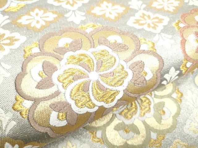 平和屋着物●六通柄袋帯 唐織 織彩 舞花文 金糸 正絹 逸品 CABI9031hy