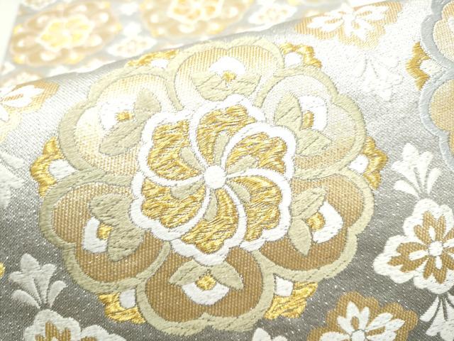 平和屋着物●六通柄袋帯 唐織 織彩 舞花文 金糸 正絹 逸品 CABI9031hy